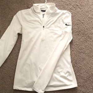 Nike Dri-Fit White Quarter Zip.